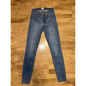 j crew 9 high rise toothpick Button Fly Jeans Size‎ 26T Tall